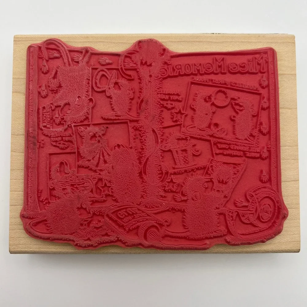 Stampabilities House Mouse Designs Mice Memories Wood Rubber Stamp HMPR1047
